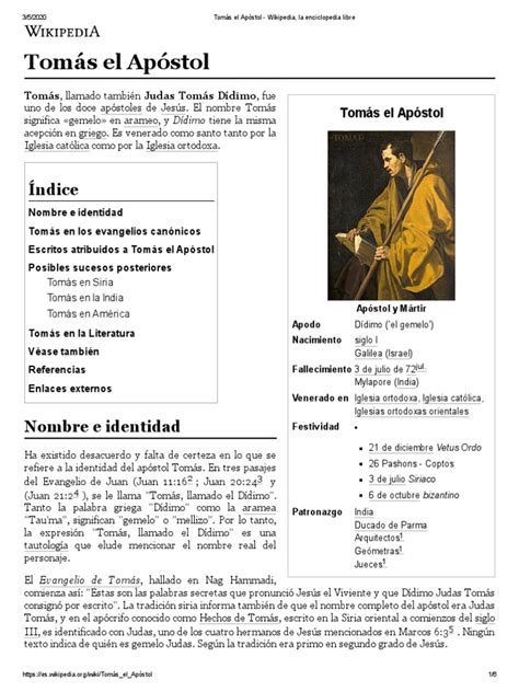 Tomás el Apóstol - Wikipedia, la enciclopedia libre