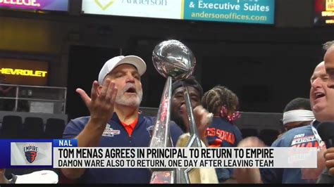 Tom Menas agrees in principal to return to Empire