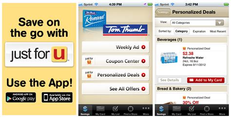 Tom thumb just for u. Tom Thumb just for U Rewards Highlights: You get awesome discounts on regular shopping (i.e. grocery items) and gas. Every 100 points can be redeemed for groceries and you can also redeem $0.10 cents off per gallon of gas. You get double the points when you purchase a gift card, which is great because some rewards programs don't even offer ... 