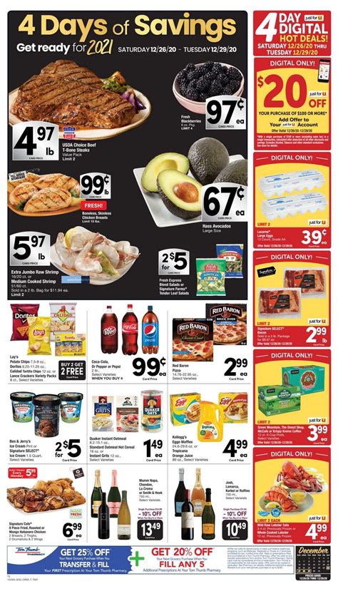 Tom thumb weekly ad frisco. Check out our Weekly Ad for store savings, earn Gas Rewards with purchases, and download our Tom Thumb app for Tom Thumb for U™ personalized offers. For more information, visit or call (972) 491-2200. Stop by and see why our service, convenience, and fresh offerings will make Tom Thumb your favorite local supermarket! 