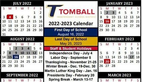 Tomball Isd Calendar 2022 23