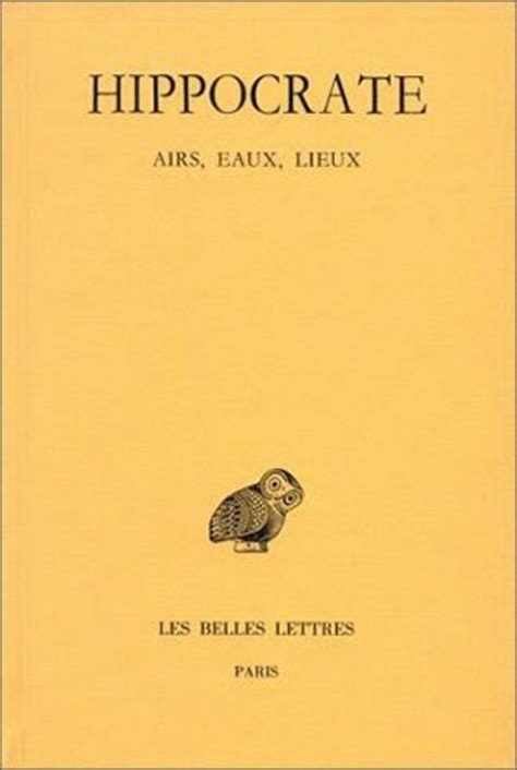 Tome II, 2ème partie : Airs, eaux, lieux
