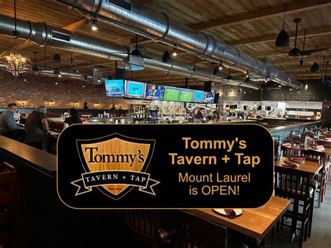 Dec 6, 2023 · Tommy's Tavern + Tap, according to Patch.com, is expected to open next spring in Cherry Hill. It's replacing the old Houlihan's on Route 70. So what's on the menu at Tommy's Tavern + Tap? Salads, soups, burgers, sandwiches, wings, penne vodka, BBQ Chicken, pulled pork mac & cheese, and so much more. Check out their website because the list goes ... . 