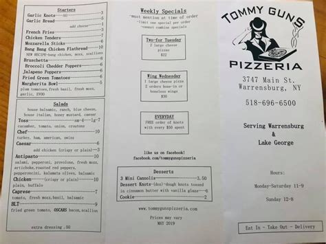 Tommy Guns Pizzeria, Warrensburg, New York. 2.102 свиђања · 82 особ