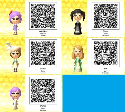 Tomodachi life anime qr codes. Anime QR codes Author × {Adda / Nagisa} #DRCult Here I'm going to gather all the anime characters in my island, feel free to have them in your island! Note before reading: I made the QRs with the clothes they are wearing at the moment, so these clothes may be really random and unrelated to the characters. My hero academia Izuku Midoriya (Deku) 