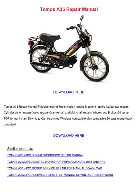 Tomos a35 49cc moped service repair manual download. - Manuel piar, cuadillo de dos colores.
