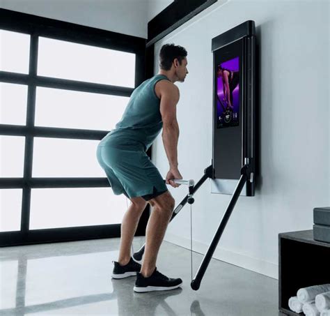 Tonal machine. Tonal is a compact home gym that hangs on the wall and provides up to 200 pounds of magnetic resistance with two pulleys. It adjusts to your skill level and offers thousands of trainer-led workouts on … 