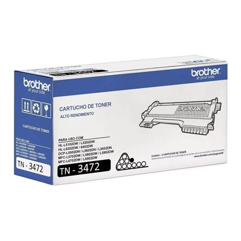 Toner Preto Brother TN 3472 Impressora.com