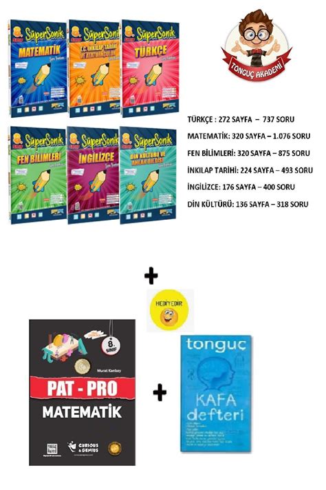 Tonguç Akademi 8. Sınıf SüperSonik Set (Pat Pro ve Kafa Defteri . 