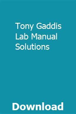 Tony gaddis lab manual solutions 6th. - Enfants de la rue en mauritanie.