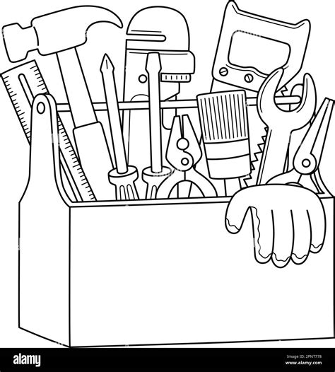 Toolbox Isolated Coloring Page for Kids Stock Vector Image & Art Alamy