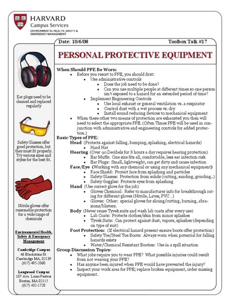 Toolbox Talks PDF Printable