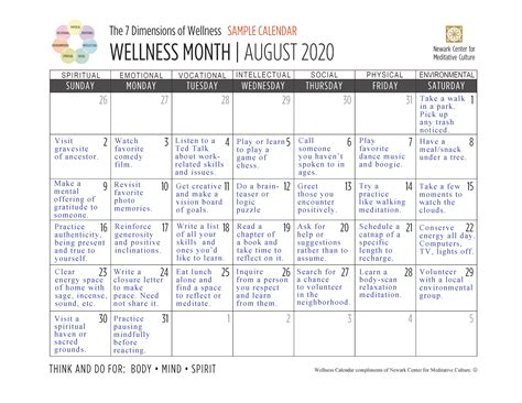 Tools for Wellness Month in August