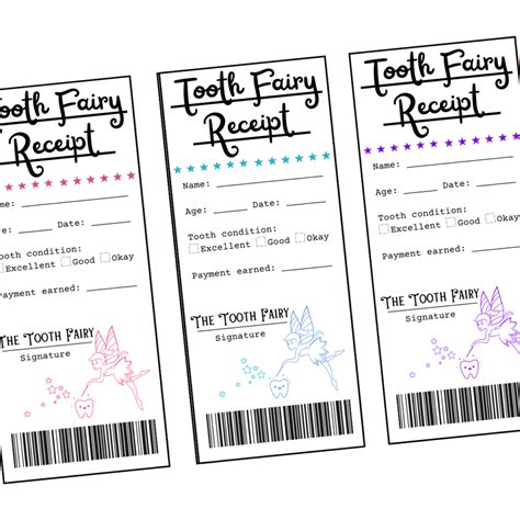 Tooth Fairy FREE printable from Schoolgirl Style Tooth fairy receipt