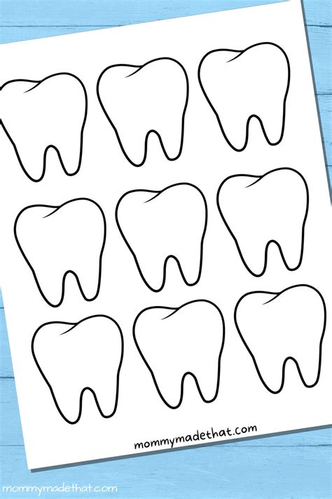 Tooth Template For Kids Get Coloring Pages