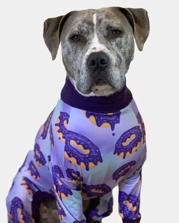 Toothandhoney - Pittie Floral Logo Lightweight Dog Pajama. $ 46.00. Pitbull Pajama Party Alert! Cozy up with your furry friend in the charming Tooth & Honey PitBull Pajamas! These snug pajamas are crafted with smile-inducing all-over floral pittie head with black trim. Perfect for chilly nights, post-surgery snuggles, soothing itchy skin, and simply lounging ... 