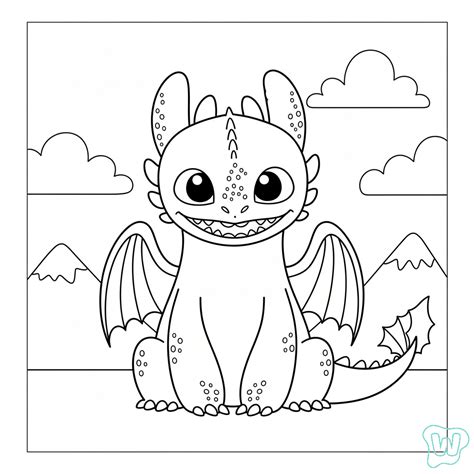 Toothless Coloring Shee