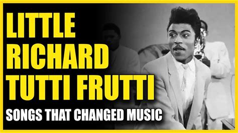 Tooty fruity little richard lyrics. Become A Better Singer In Only 30 Days, With Easy Video Lessons! Wop bop a loo bop a lop bom bom Tutti frutti, oh rootie Tutti frutti, oh rootie Tutti frutti, oh rootie Tutti frutti, oh rootie Tutti frutti, oh rootie A wop bop a loo bop a lop ba ba I got a gal, named Sue, she knows just what to do I got a gal, named Sue, she knows just what to do She rock to the … 