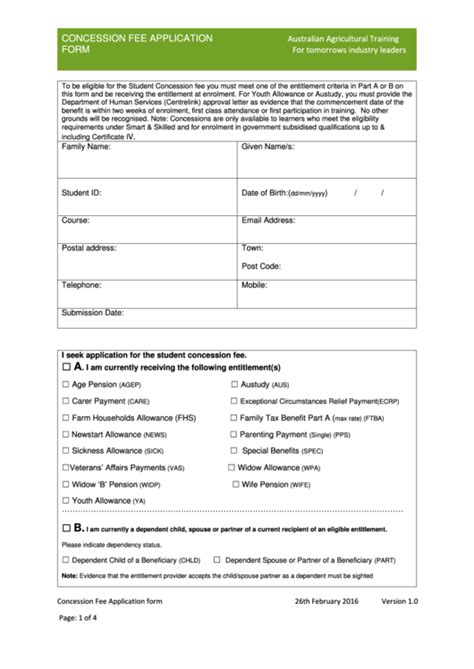 Top 10 Concession Application Form Templates free to download in PDF format