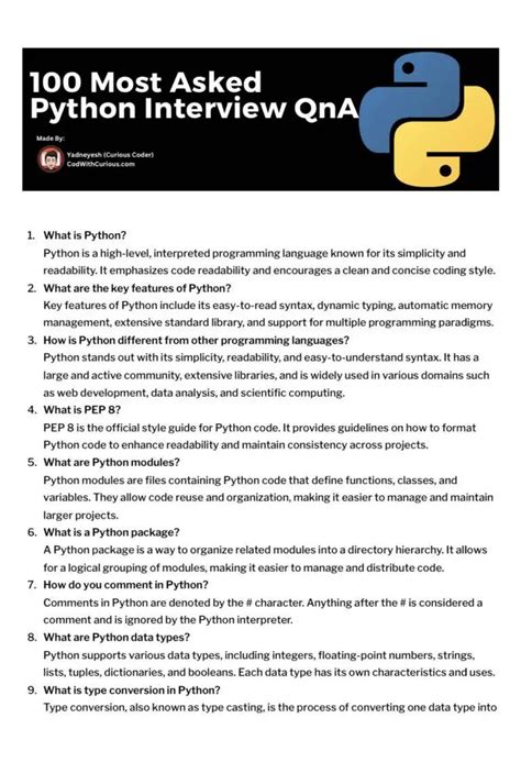 Top 25 Python Interview Questions and Answers YouTube