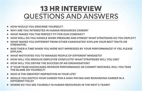 Top 30 common hr interview questions and answers for freshers