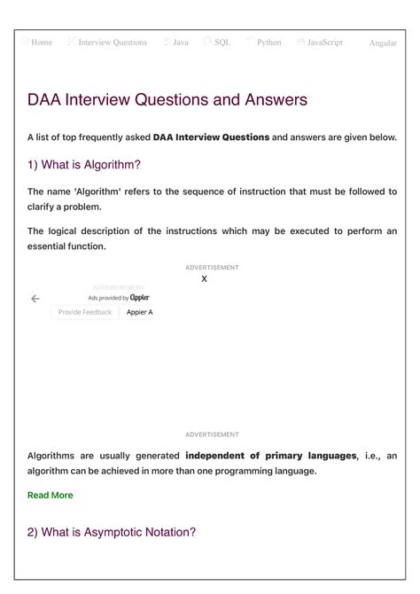 Top 40 DAA Interview Questions and Answers - DAA ADA Viva Questions …