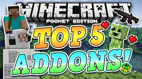 Top 5 Best Addons For Minecraft Pocket Edition Ios Android Youtube