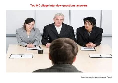Top 9 college interview questions answers