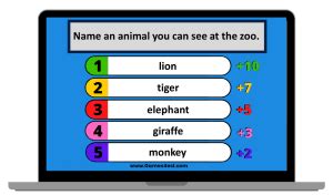 Top Five Quiz ESL PowerPoint Game Template Games4esl