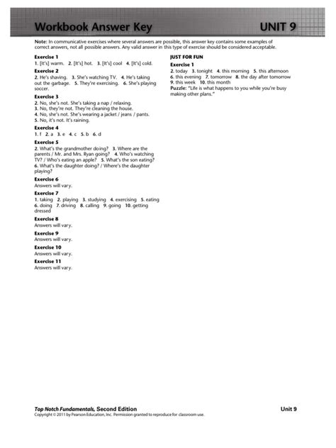 Top Notch Fundamentals B Workbook Answer Key Pdf
