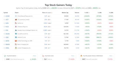 Top Stock Gainers Today