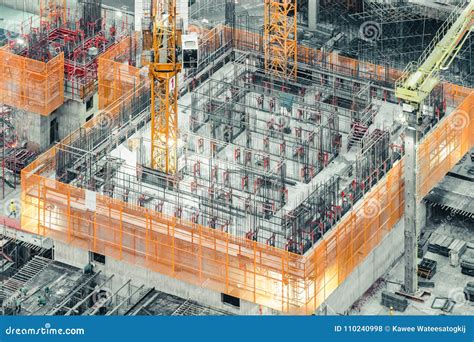Top View of an Under Construction Building. Civil Engineering