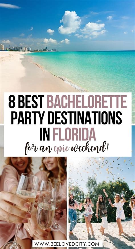 Top bachelorette party destinations. 30A, Florida. Courtesy The Pearl. Nestled between Destin and Panama City on the Florida panhandle, the collection of tiny beach towns along Highway 30A is quickly becoming a go-to spot for East ... 