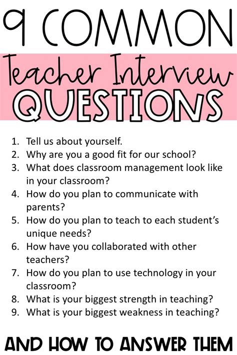 Top interview questions and answers for teachers