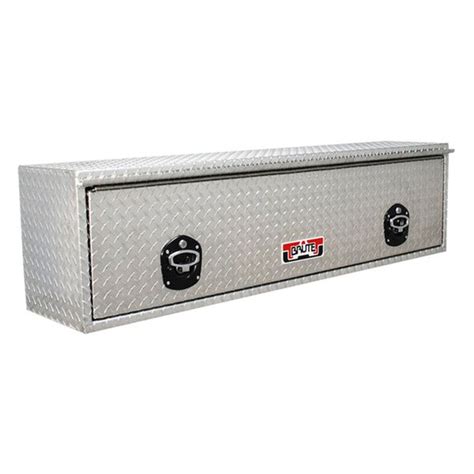 Universal Brute™ HD Standard Flip Up Double Doors Top Mount Tool Box (HTB96C) by Unique Truck Accessories®. Dimensions: 96" Length x 16" Width x 18" Height. Finish: Bright. Material: Aluminum. Heavy Duty cargo management with an integrated locking system that provides security and peace of mind.. 