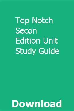 Top notch secon edition unit study guide. - Manual da tv semp toshiba 32.