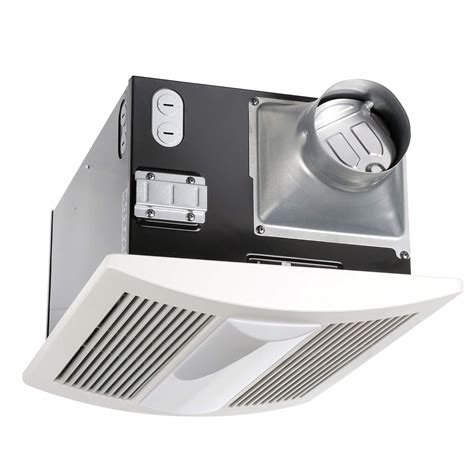 Top rated bathroom exhaust fans. This list is an easy way to compare them quickly. Editor’s Choice: Delta BreezGreenBuilder Series GBR80MHLED: Noise Level- 0.8 sones, 80 CFM, Features: Fan, LED Light, Motion & Humidity Sensors. Best Silent: Panasonic FV-0510VSL1 WhisperValue DC: 0.5 to 1.3 sones, 50-80-100 CFM, Style: Fan, LED Light, nightlight. 