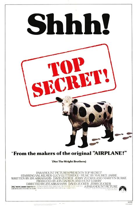 Top secret movie imdb. Top Secret! An American rock and roll singer becomes involved in a Resistance plot to rescue a scientist imprisoned in East Germany. IMDb 7.2 1 h 30 min 1984. PG. Comedy … 