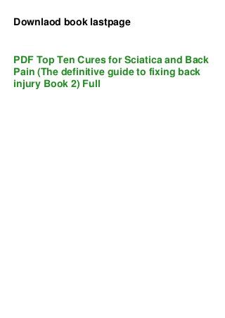 Top ten cures for sciatica and back pain the definitive guide to fixing back injury book 2. - 1996 ford thunderbird mercury cougar xr7 repair shop manual original.