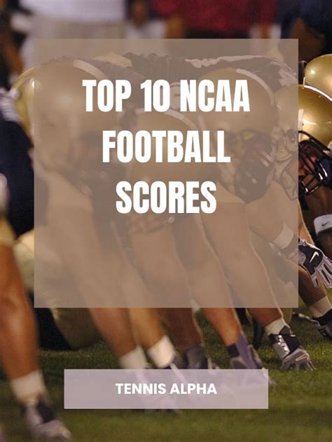 Top ten football scores. Get college football scores for Week 9, including TV schedules and stats for all top 25 games. ... College football top 25 schedule, scores for Week 9. Saturday, Oct. 28. 