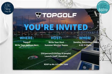 Topgolf Invitation Template