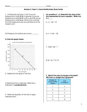 Topic 2 linear relationships answer key.  Based on this information, wh...