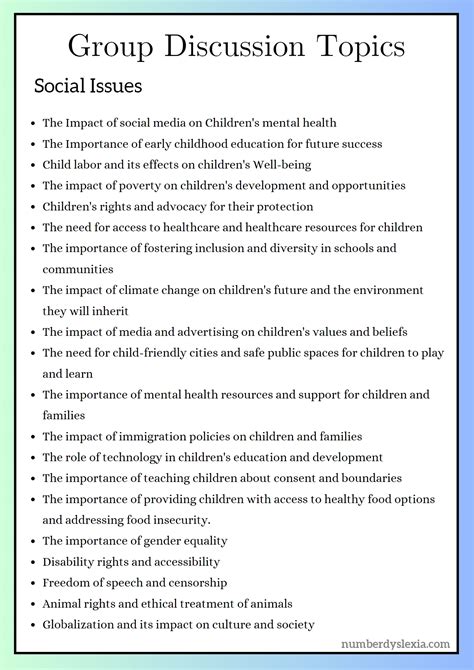 Topics For Group Discussion