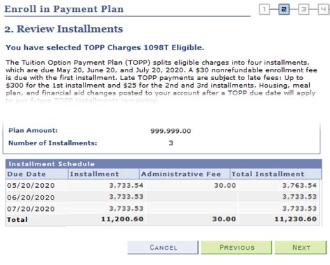 Topp payment osu. Spring. $17,285. $515. Total. $34,570. $1030. The Tuition Option Payment Plan (TOPP) is an option for students who prefer to pay in smaller, more affordable installments. To enroll in the TOPP program, students must enroll on-line from their Buckeye Link Account. Under the TOPP, the first payment will be due by the fee due date each semester ... 