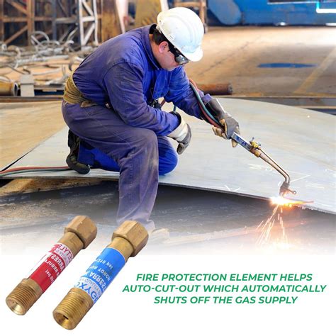 Torch flashback arrestor.  Maximum safety is achieved by having arrestors ...