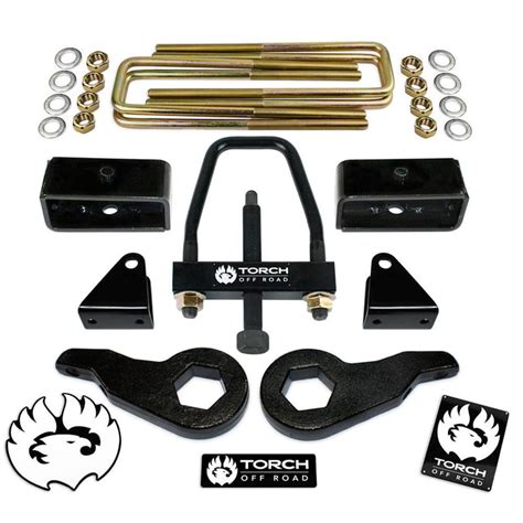 FITS:1988-1998 Chevrolet Silverado K1500 4X4 4WD1988-1998 GMC Sierra K1500 4X4 4WD6 Lug Models with Torsion Bar Suspension ONLY. Kit Includes: Front: 1"-3" Adjustable Front Lift Kit Torsion Key Unloading Tool (if selected) Rear: Fabricated Steel Tapered Lift Blocks (please select rear lift block accordingly) U Bolts an. .