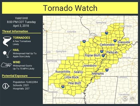 Tornado Watch for counties south of the St. Louis area