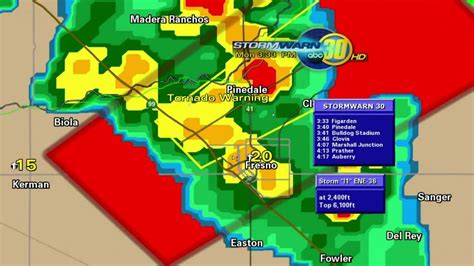 Tornado Warning issued for counties in Central California. (FOX Weath