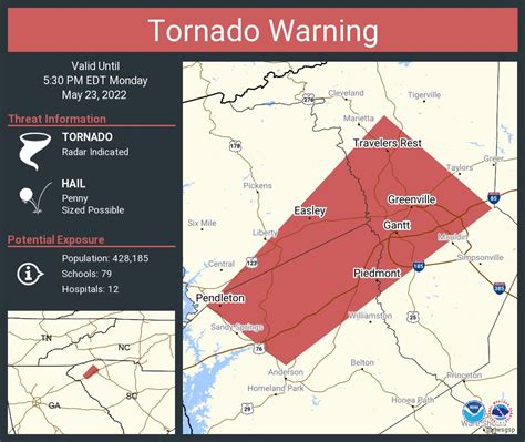Tornado warning greenville sc. May 3, 2021 · GREENVILLE, S.C. — THE LATEST AT 3:30 P.M. No active tornado warnings in our area. From National Weather Service: At 2:44 p.m., a radar-confirmed large and extremely dangerous tornado was ... 