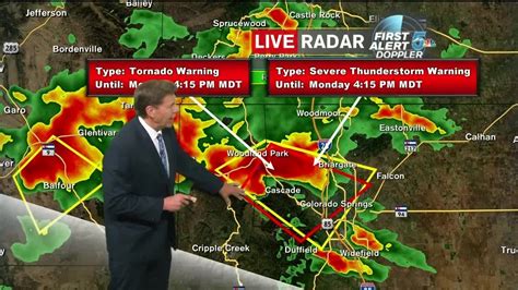 Tornado warning issues for El Paso, Lincoln counties